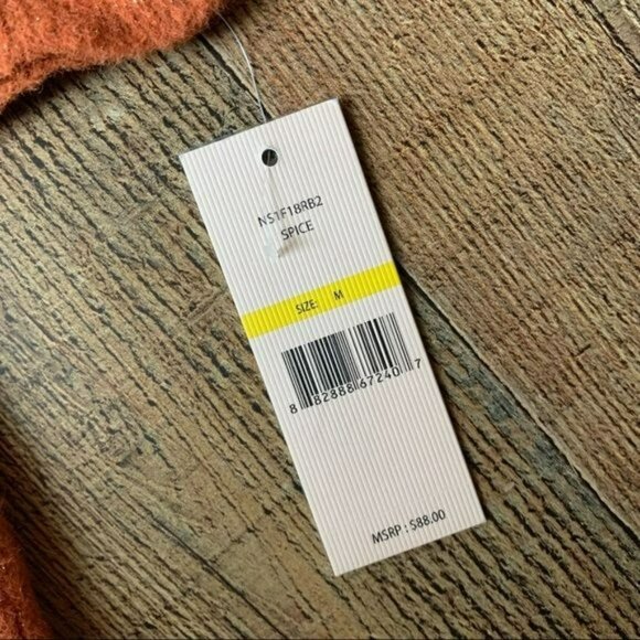 Nanette lepore women's size M orange with gold knit balloon long sleeve sweater - Picture 4 of 8